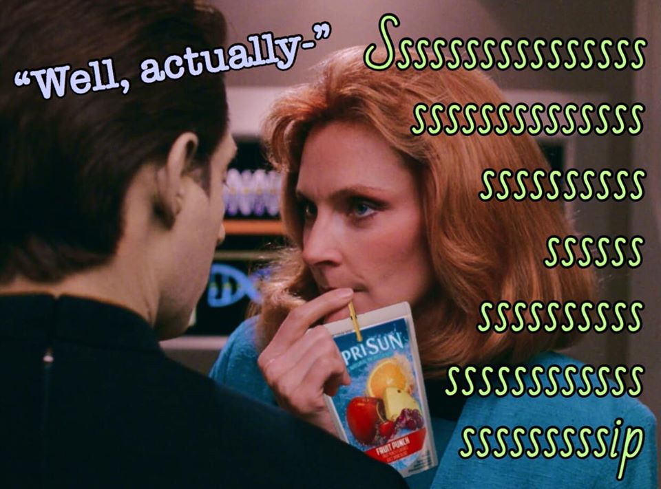 This meme is an image of a character from Star Trek saying "Well, that's a good idea" while drinking from a cup that says "I'm not drinking that". The text "I'm not drinking that" is written in a humorous, childlike font to add to the comedic effect. The image is a play on the character's dry wit and the absurdity of the situation.